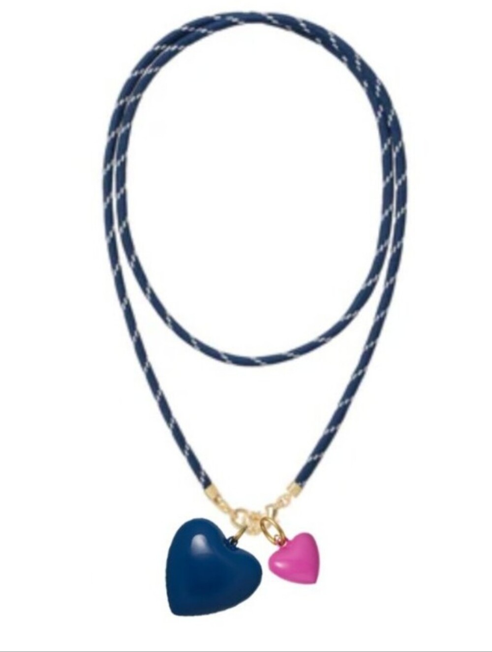Roxanne Assoulin The Happy Cord Long Big Double Heart Necklace